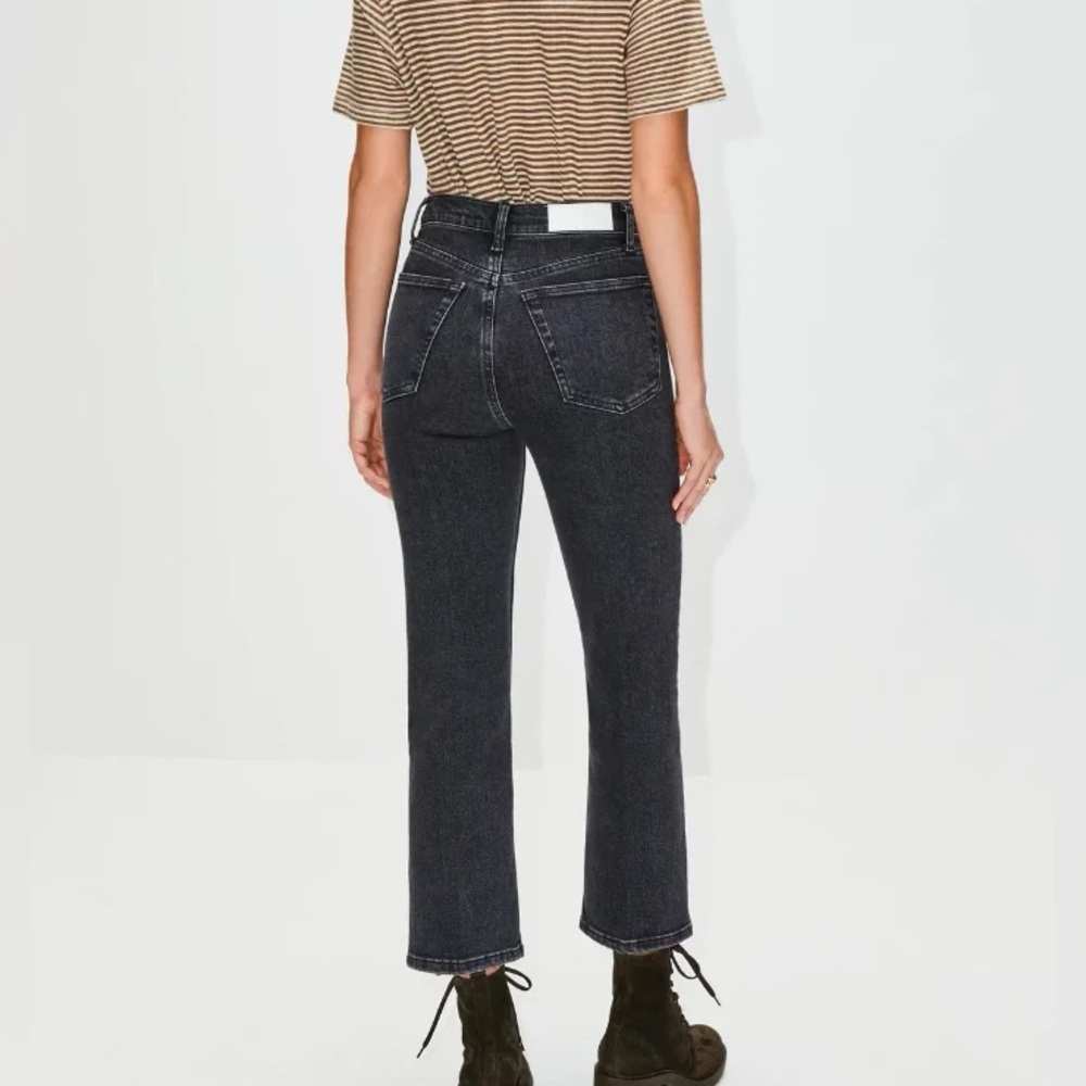 NWT RE/DONE 70s Crop Boot Denim Jeans size 24 Stoned Noir